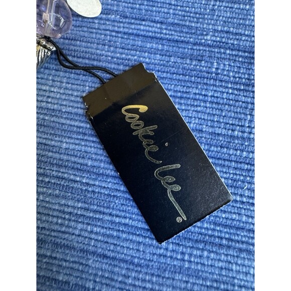 Cookie Lee Faceted Glass Stretch Bracelet Twisted Cable Gold Silver Tone Lavendr - Picture 2 of 7